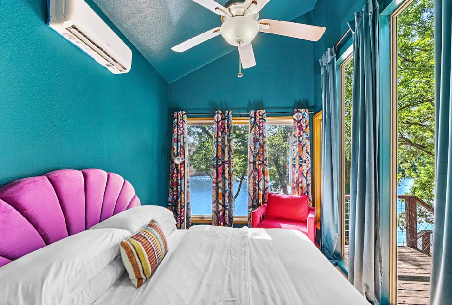 Bedroom 2 and its king bed at Bijou on the Lake